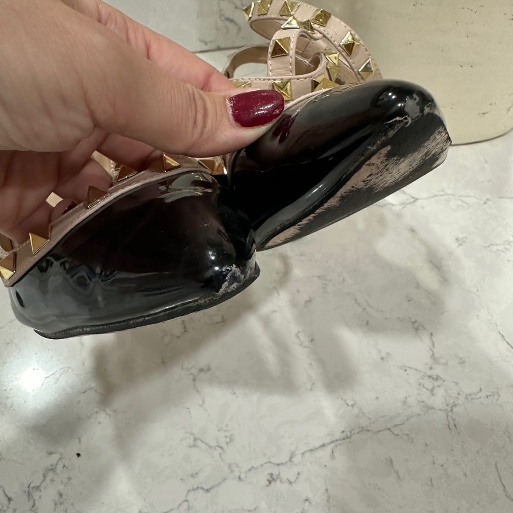 Valentino Black and Cream Studded Women's Shoes size 41/9 - Picture 4 of 8